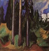 Edvard Munch Forest oil painting